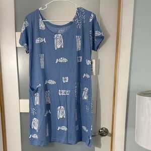 Blue Patterned Women's Pajama Top